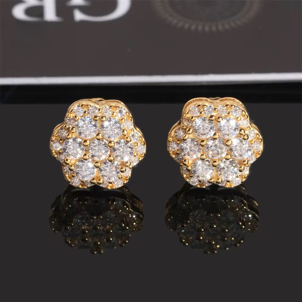 Iced Daisy Stud Earrings