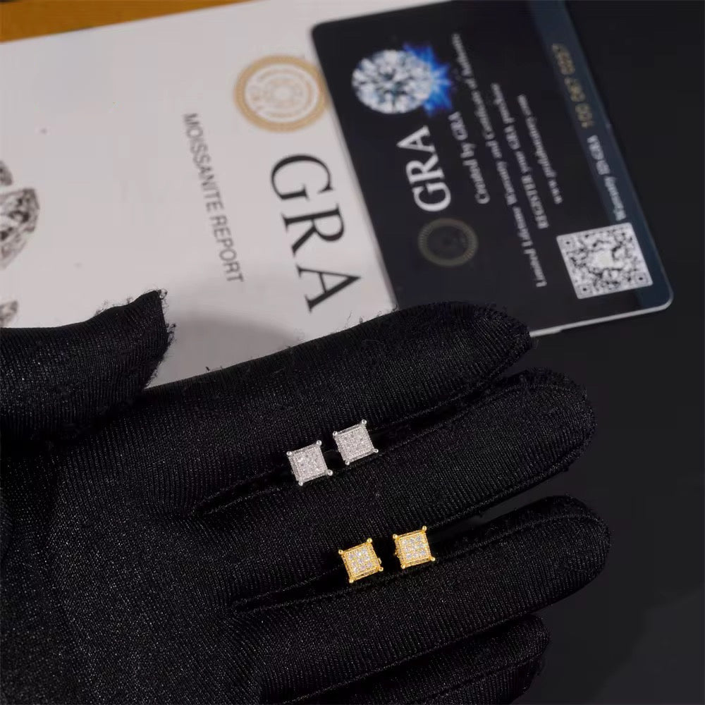 Iced Cube Stud Earrings