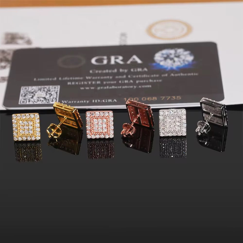 Double Square Stud Earrings