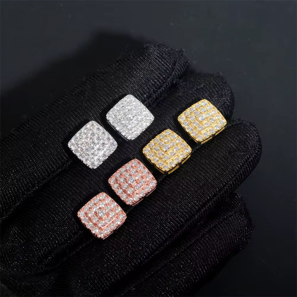 Iced Squared Stud Earrings