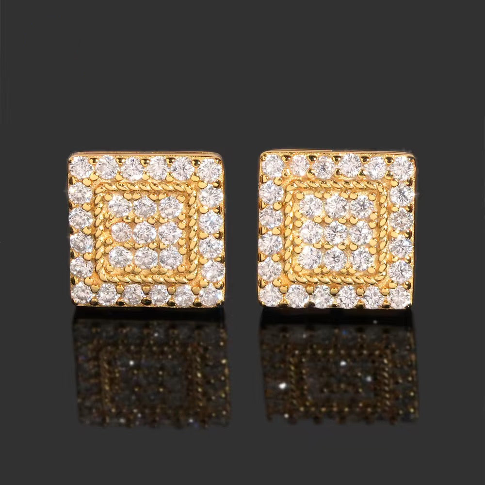 Double Square Stud Earrings