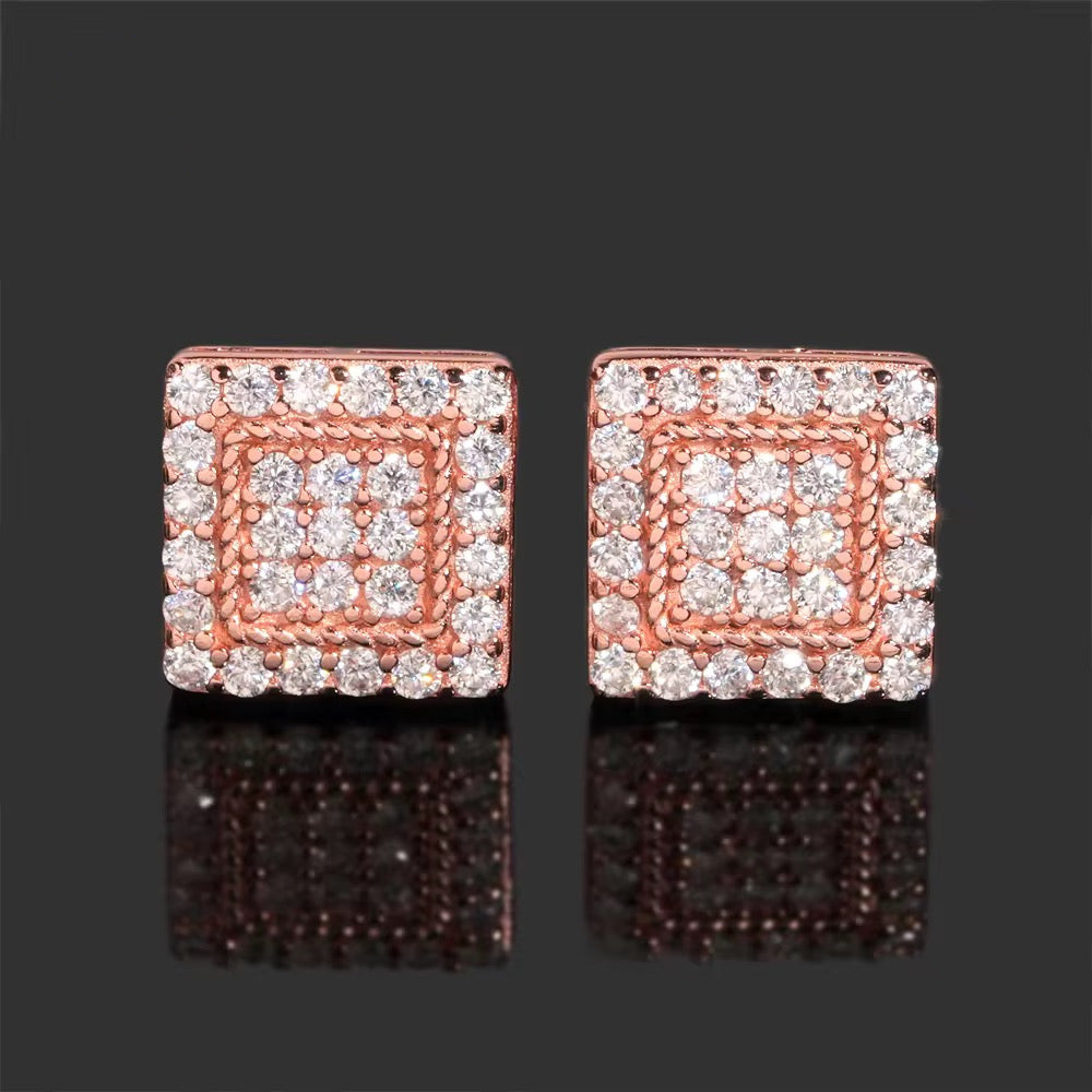 Double Square Stud Earrings