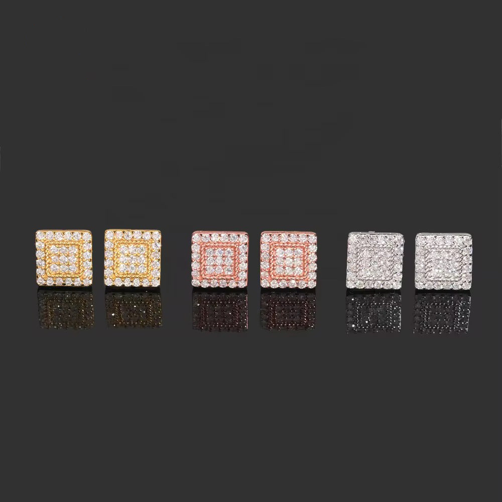Double Square Stud Earrings
