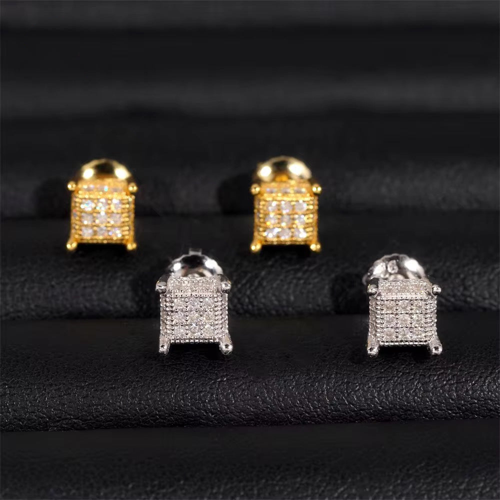 Iced Cube Stud Earrings