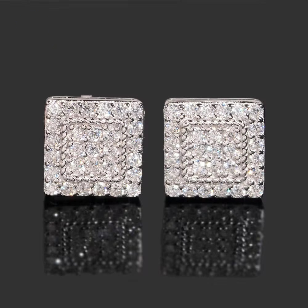 Double Square Stud Earrings