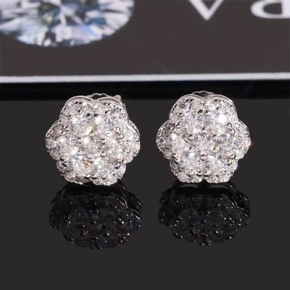 Iced Daisy Stud Earrings